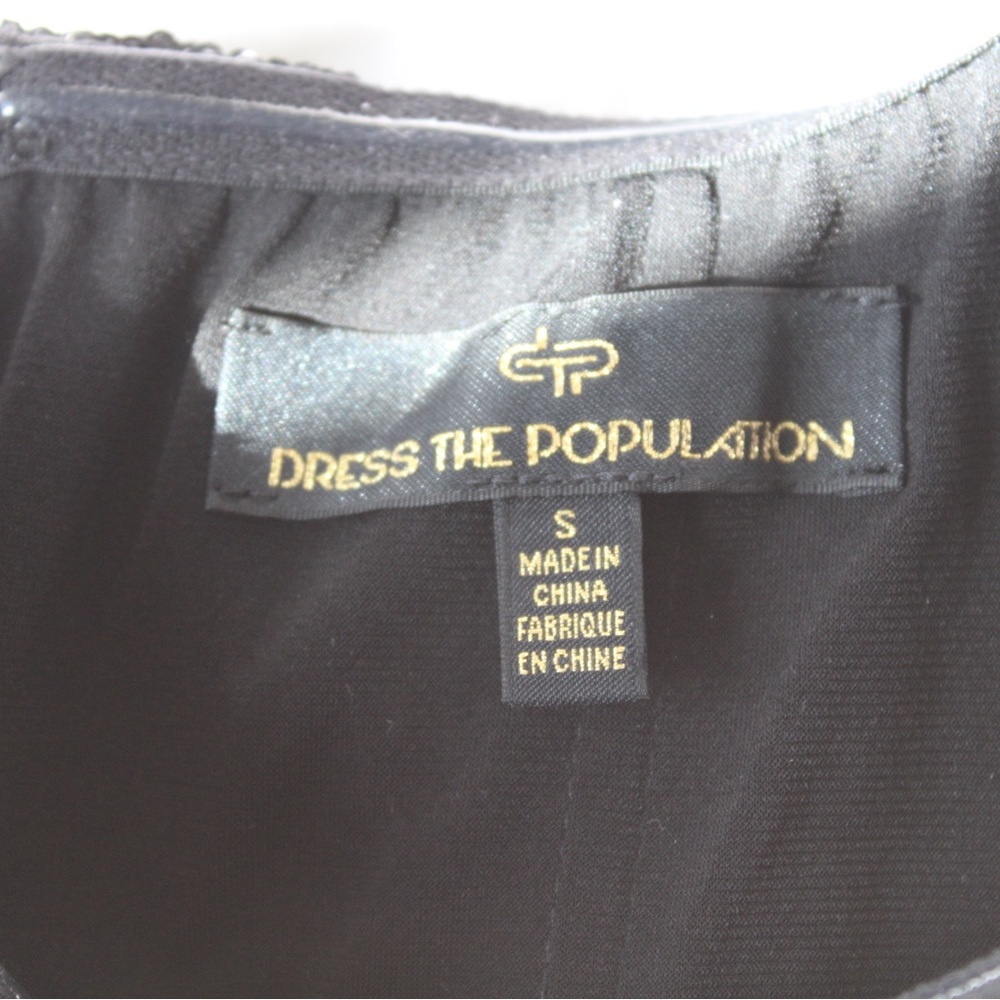 Dress the Population Elegant Black Strapless Sequin Dress – Size S - Picture 4 of 6